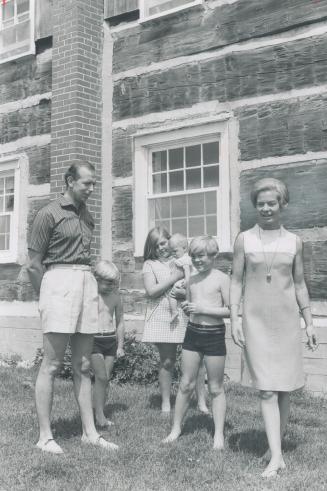 Log farmhouse, built around 1837, is home for the Worsleys and their vacationing royal relatives