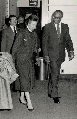 A Royal For The Royal, Princess Anne is greeted at Pearson airport yesterday by Lieutenant-Governor Lincoln Alexander