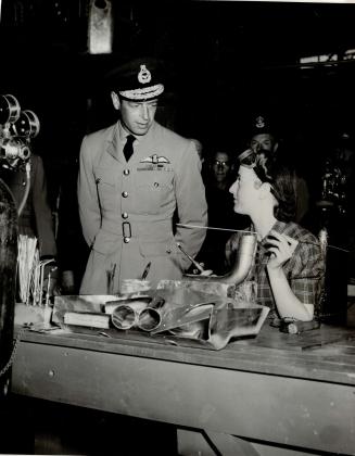 While inspecting the Hawker Hurricane plant of the Canadian Car and Foundry C