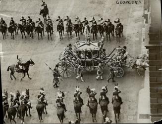 King George V and Queen Mary returning to Buckingham Palace after coronation on June 22, 1911