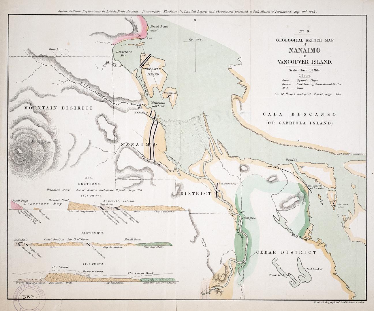 Geological Sketch Map of Nanaimo in Vancouver Island