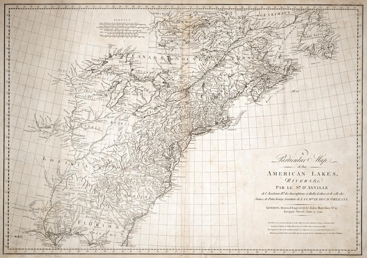 A particular map of the American Lakes, Rivers &c