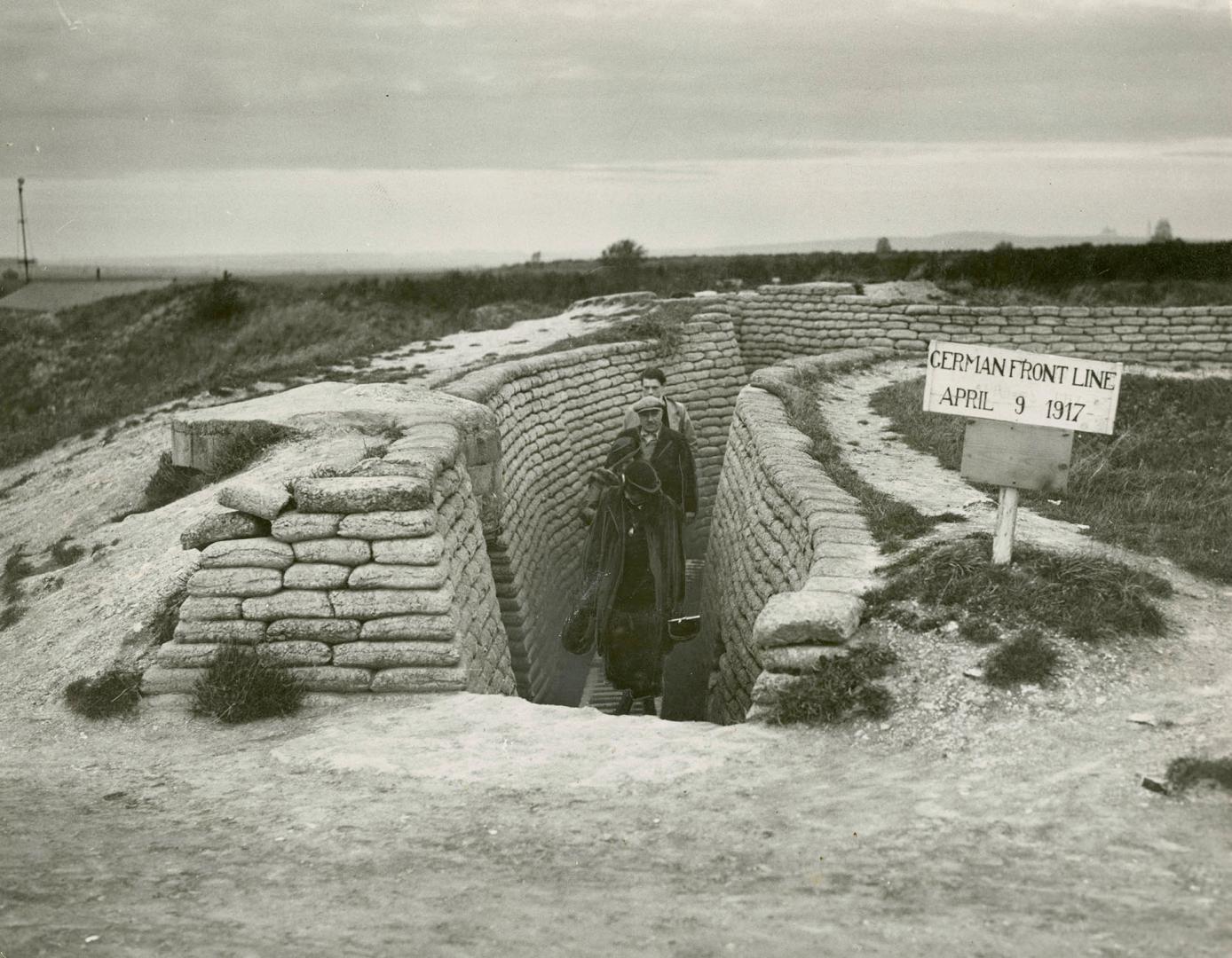 Here, until April 9, 1917, the German front-line twisted its sinuous way across the brow of Vimy Ridge