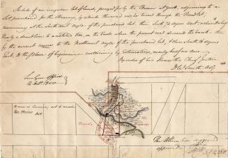 Sketch of an irregular lot of land, prayed for by the Brewer at York, adjoining to a lot, purchased for the Brewery, by which the road will be turned through the Pound Lot,