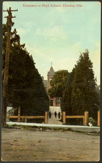 Entrance to High School, Chesley, Ontario