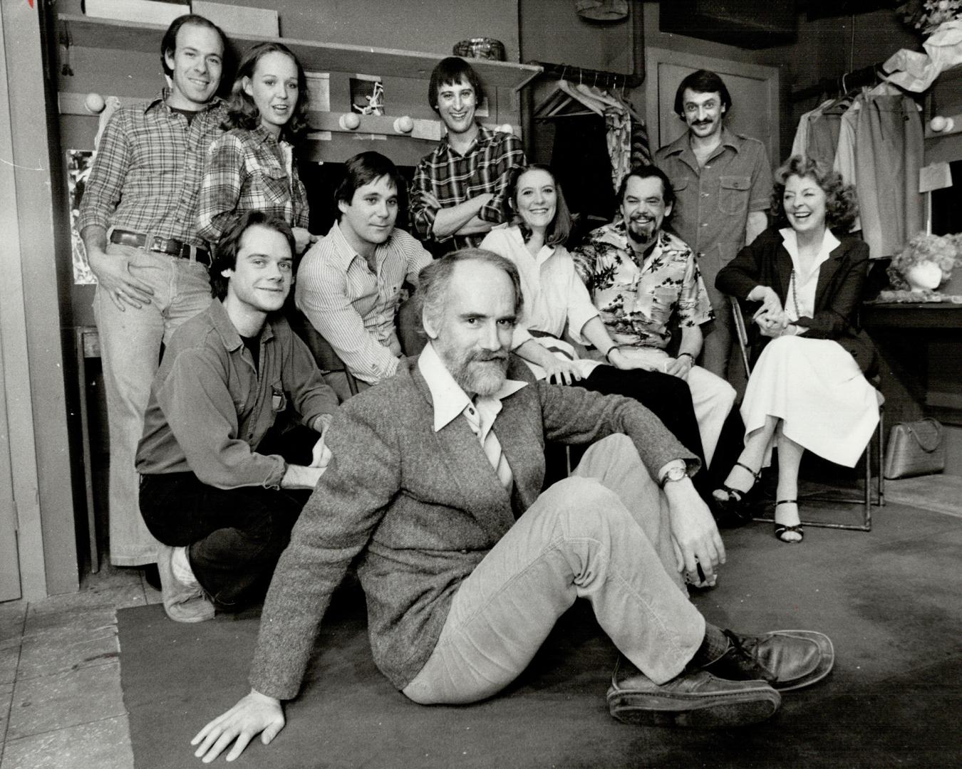 Director Bill Glassco and the cast of his touted Canadian play Jitters, on at Tarragon Theatre