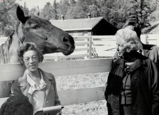 Mrs. Edna Gardiner at Glassco Farm. She, Humber Valley Advisor Board, toured new park