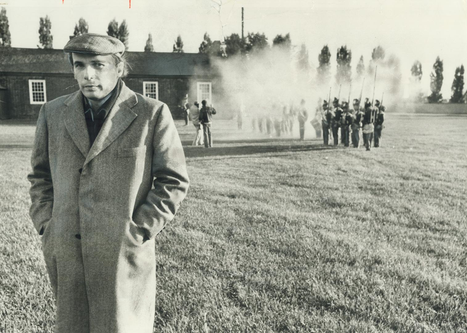 Renowned pianist Glenn Gould at Old Fort York yesterday during filming of a television show, Glenn Gould's Toronto