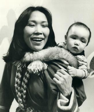 Frobisher Bay: Rebecca Awaviapik with son Carson