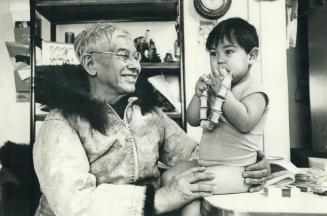 James Kilibuk, 75, with his great-grandson, Christopher, who will be one year old on Dec 25