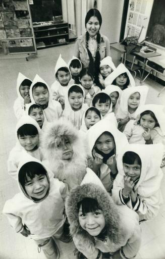 The primary class, ready to sing at concert, in Pangnirtung