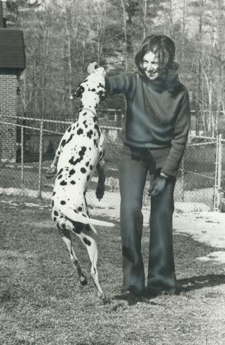 Horsewoman Sherrie Hawley frolics with 8-year-old Sheba