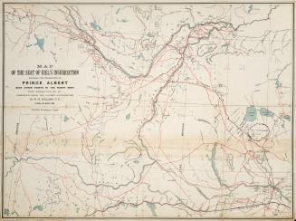 Map of the seat of Riel's insurrection showing the connection of Prince Albert with other points in the North West