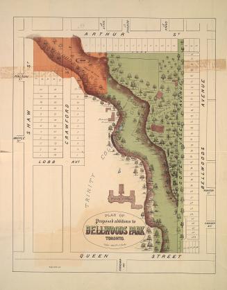 Plan of proposed additions to Bellwoods Park Toronto.