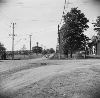 Bathurst Street, looking north from corner of Drewry Avenue. Toronto, Ontario. Image shows an i…