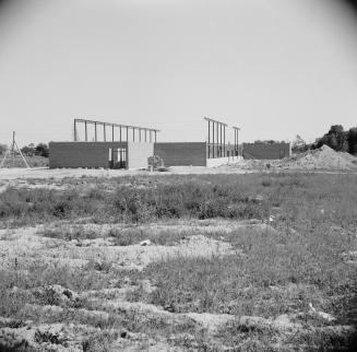 Image shows a Daystrom Public School under construction, looking south from Daystrom Dr. Toront…