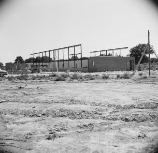 Image shows the construction of a Daystrom Public School view southwest, from Daystrom Drive To…