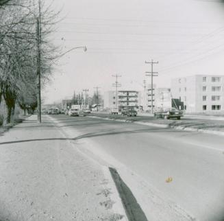 Yonge Street looking north from Hendon Avenue, Toronto, Ontario. Image shows a street view with…