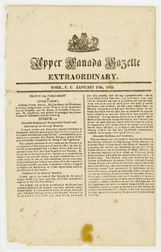 Upper Canada Gazette Extraordinary