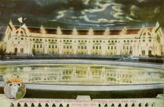 Agricultural building at night, Alaska-Yukon-Pacific exposition, Seattle, Wa