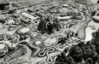 Aerial view (left) of 320-acre site in Vaughan township