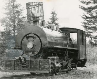 Top attraction at the museum is this old wood-burning locomotive with mouse trap spark catcher on its stack