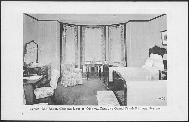 Typical bed room, Chateau Laurier, Ottawa, Canada : Grand Trunk Railway system