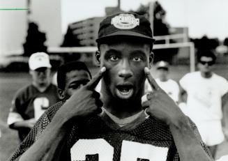 Funny business: Raghib (Rocket) Ismail was full of funny faces yesterday during and after the Argos practice at Burnamthorpe Collegiate