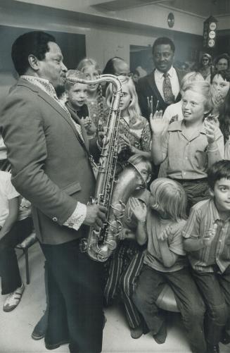 Jazzy day in hospital. Youngsters at Hospital for Sick Children yesterday got a special treat when saxophonist Illinois Jacquet took time out from eng(...)