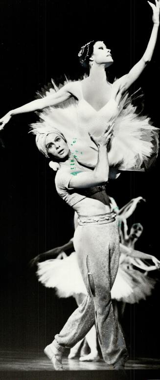 Karen Kain and Frank Augustyn. In scene from Marius Petipa's Bayaderka at O'Keefe Centre