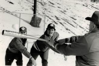 If this is spring training, why is there snow? Because it's in Etobicoke where some baseball Maple Leafs of the Intercounty Major Baseball League cavo(...)