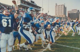 That's blue as in the University of Toronto Blues, who went down to the wire before they could celebrate a 14-13 win over Guelph Gryphons yesterday an(...)