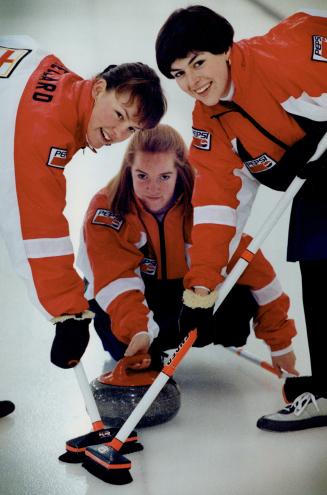 Provincial champions. Kim Gellard, left, Heather Crockett and Johnalee Fraser will be competing in the Canadian curling championships in Vernon, B.C.,(...)