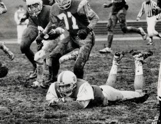 Richview and Etobicoke senior football teams had to contend with rain, snow and a quagmire during yesterday's City of Etobicoke final - won by Richview