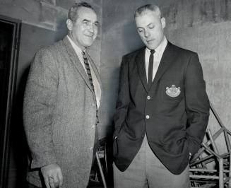 Pick Winner. Can't tell the winning coach without a program-- left is smiling Jim Trimble (the loser) while pensive Rud Grant (the winner) is right