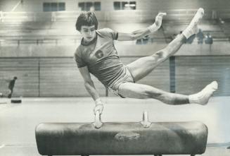 Zoltan Magyar, Europe's No. 1 man on the pommel horse, works out for tonight's Ontario Cup