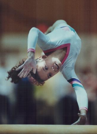 Pickering's Jenni Chung strives for points in vault section of the Women's Elite Canada gymnastics competition at Seneca College. She was 21st in the (...)