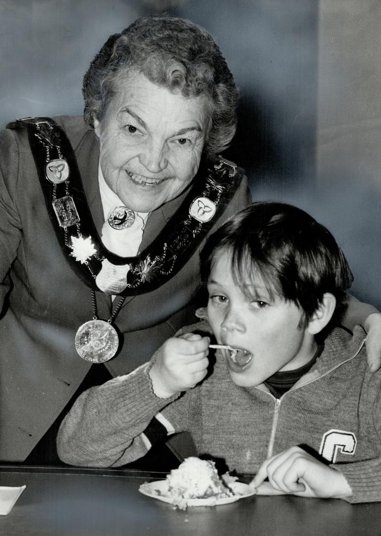 Birthday party. Mayor Hazel McCallion was 60 on Saturday, so City Hall staff held surprise party on Friday. Part of her fun was watching David Culham (...)