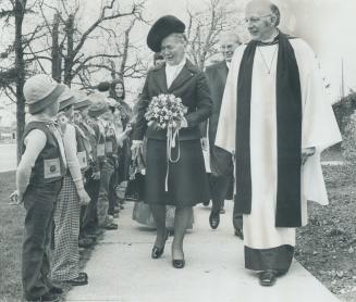 Church is 150 years old.Lieutenant-Governor Pauline McGibbon inspects an honor guard of Beavers while attending a special service yesterday commemorat(...)