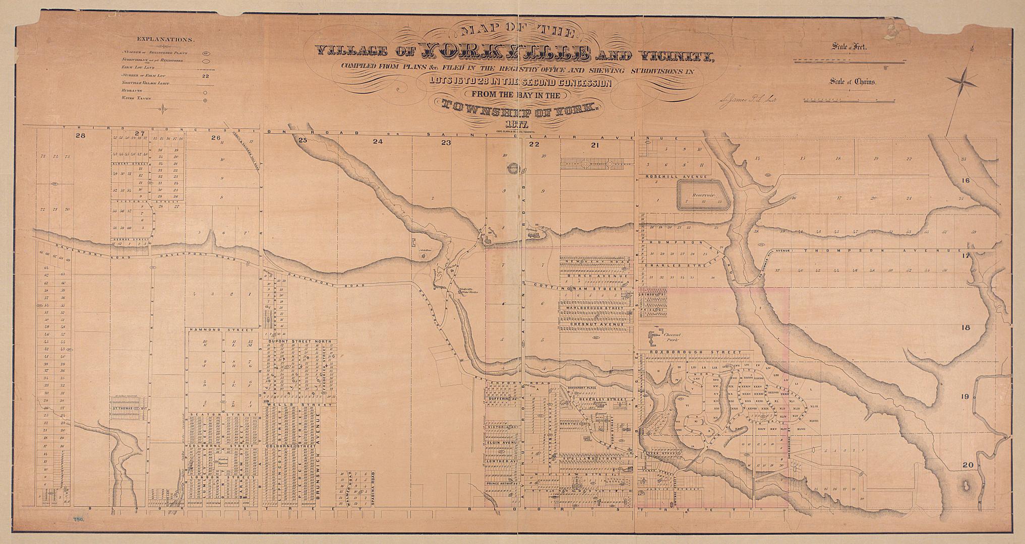 Map of the village of Yorkville and vicinity, compiled from plans & filed in the Registry Office