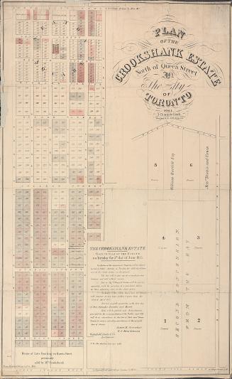 Plan of the Crookshank estate, north of Queen Street in the city of Toronto