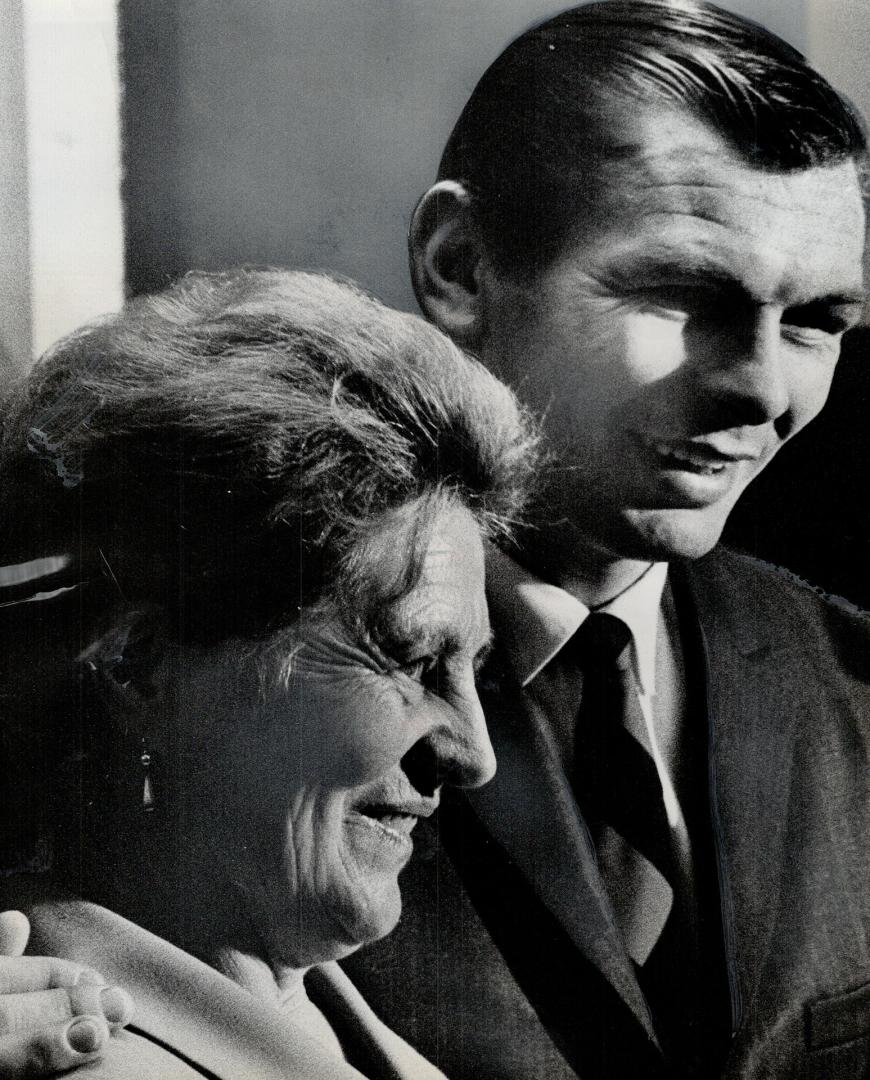 That's my boy. Mrs. Ameliana Gvothova is a typical admiring mother. She is shown after Saturday night's hockey game at Maple Leaf Gardens with her son(...)