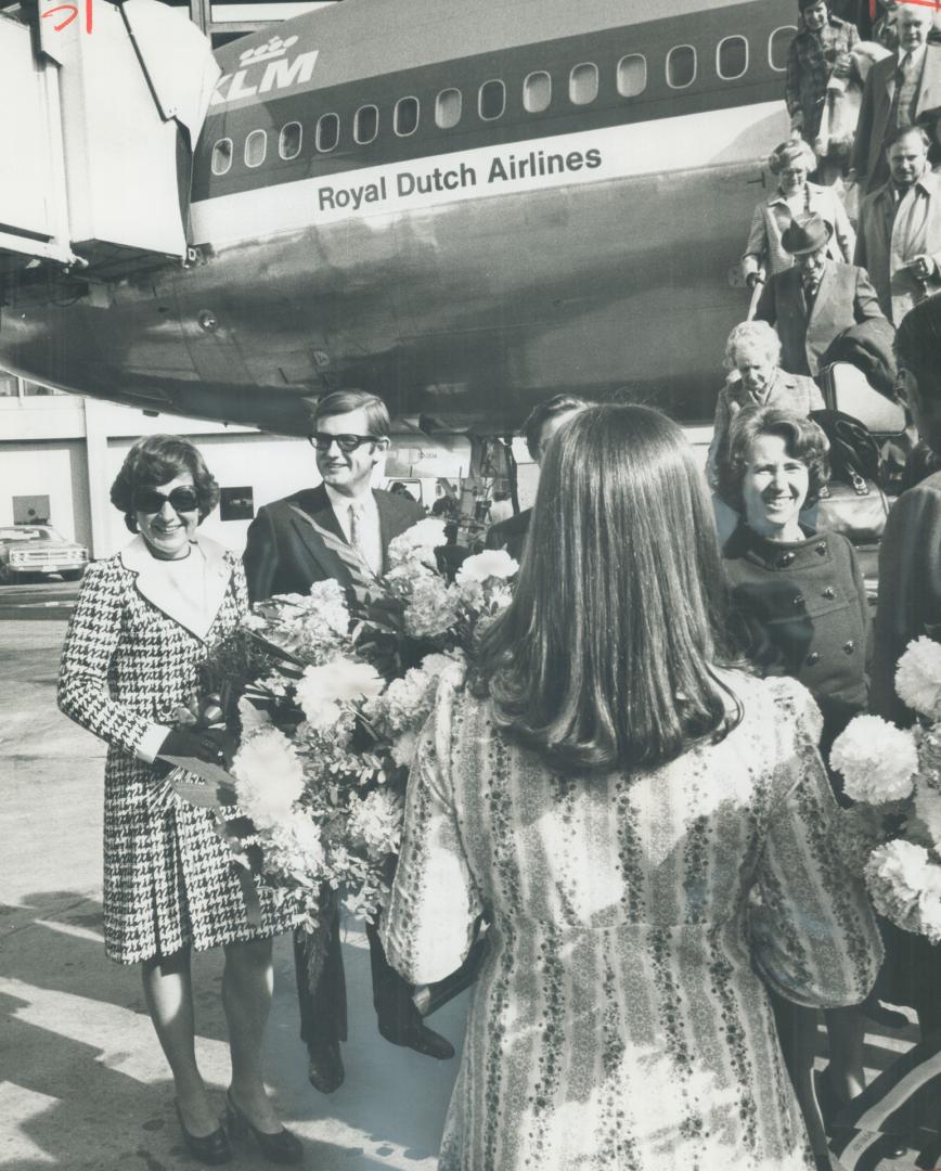 Princesses get around. Arriving at Toronto Internationa Airport yesterday aboard the inaugural flight of KLM between Amsterdam and Toronto, Princess M(...)