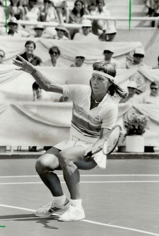 Triumph for Tracy, Tracy Austin, a 7-6, 6-4 winner over Martina Navratilova (right), will meet Chris Evert Lloyd today in the final of the $200,000 Pl(...)