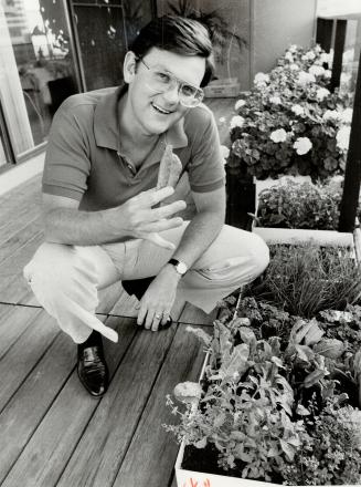 Herb gardener David Nichol, president of Loblaws, is particularly proud of the sorrel patch on the balcony of his midtown apartment. But he also grows basil, dill and chives