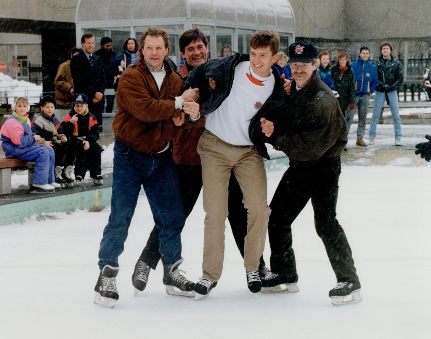 Left field has to be easier. Jays' John Olerud obviously would be more at home in the outfield than on City Hall skating rink during yesterday's Sport(...)