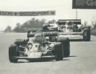 On his way, Danny Ongais roars into lead on his way to victory yesterday in Molson Diamond Indy race at Mosport