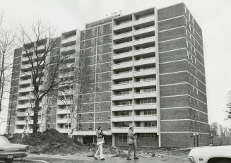 Preparing for Spring - The grading and landscaping is going ahead at Kirwin Place, a new condominium apartment building close to the centre of Cooksville