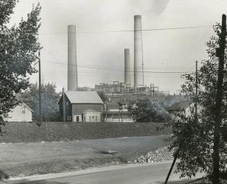 Nothing stirs in this view of Inco's Copper Cliff smelter, usually a hive of activity