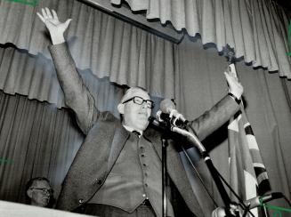 No surrender, Rev. Ian Paisley received a thunderous roar of applause from 350 supporters at the Orange Hall last night when he told them Ulster men and women will never surrender